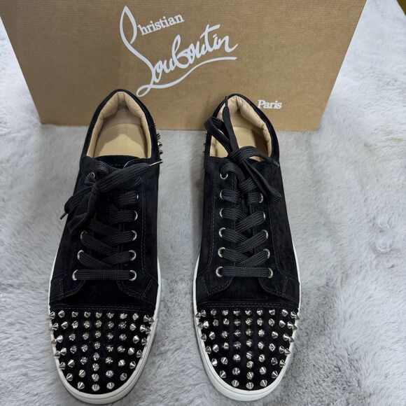 Christian Louboutin Spike Accents Suede Sneakers SEAVASTE 2 Men EU 44.5/11 W Box main image 6